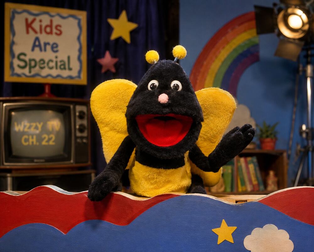 Vtg 1984 One Way Street Bumble Bee 16" Hand Puppet Muppet Style Yellow Black